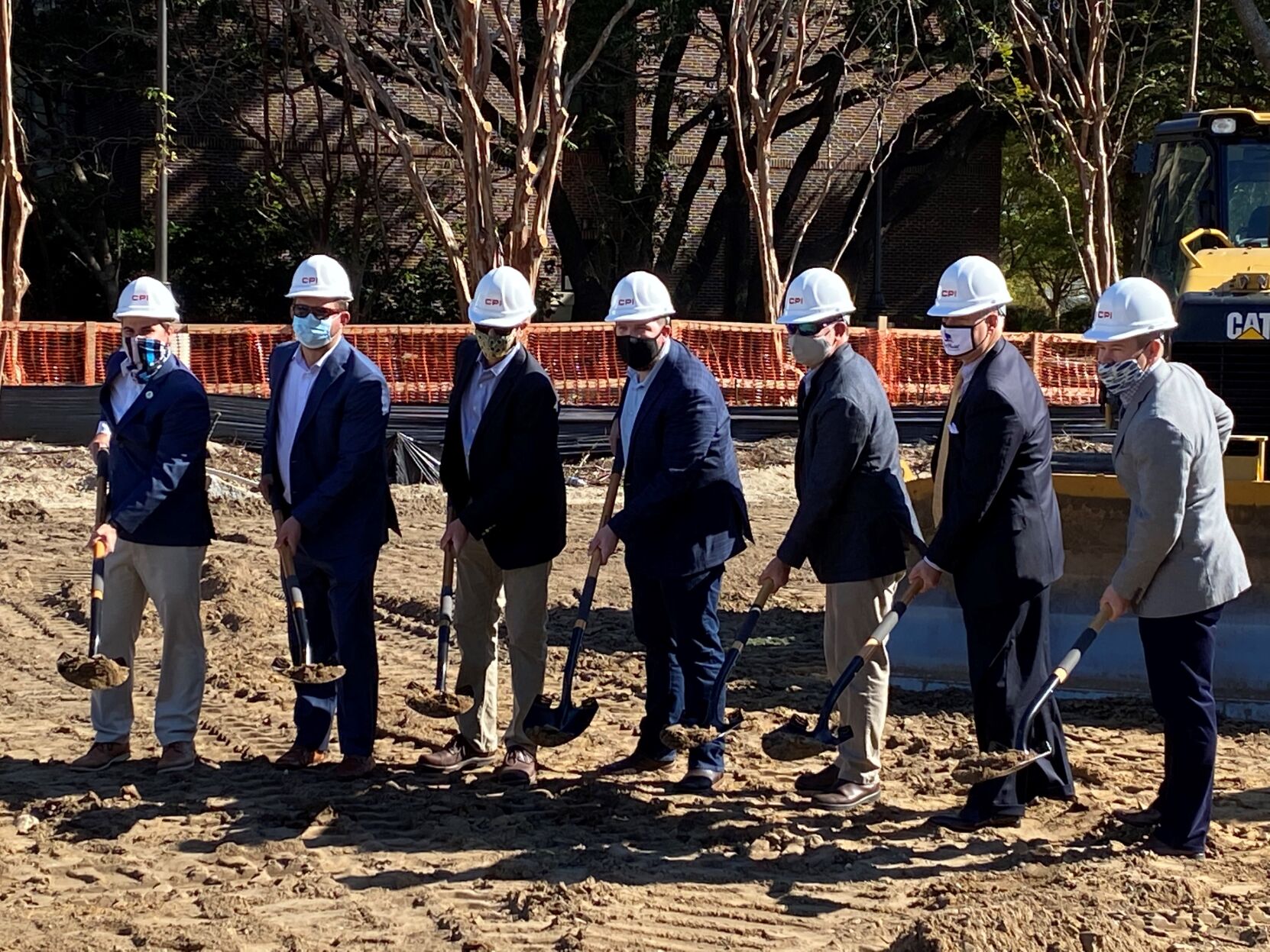 Groundbreaking at Wingo Way by officials and company executives